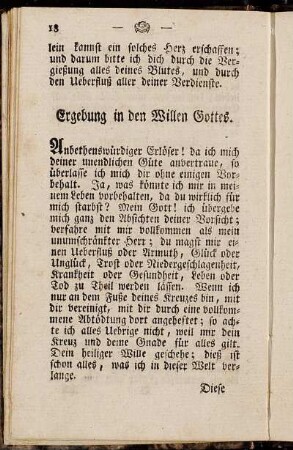 Ergebung in den Willen Gottes.