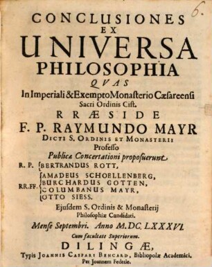 Conclusiones ex universa philosophia
