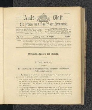 No.94, Freitag, den 18. April 1919