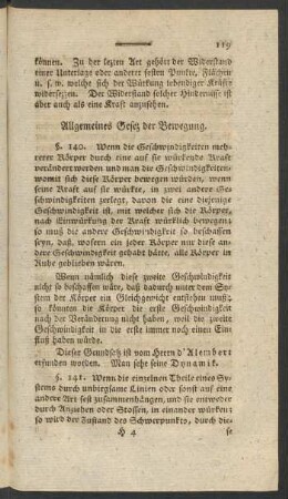 Allgemeines Gesez der Bewegung