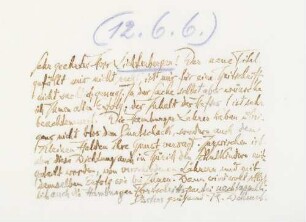 Brief an Franz Lichtenberger