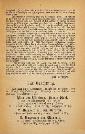 Heimatkunde von Nürnberg : in 2 Teilen ; ein Wegweiser durch die Vaterstadt und ihre Umgebung, der Jugend Nürnbergs gewidmet, 1. Die innere Stadt