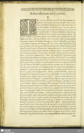 Advertissement aux Lecteurs