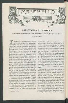 Masaniello: Sublevación de Napolés