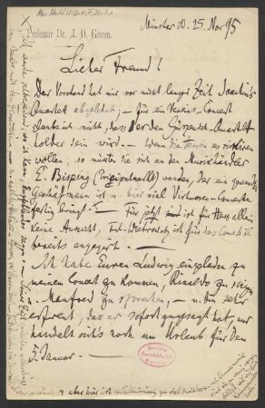Brief an Franz Wüllner : 25.11.1895