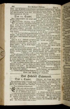Das Hohelied Salomonis.
