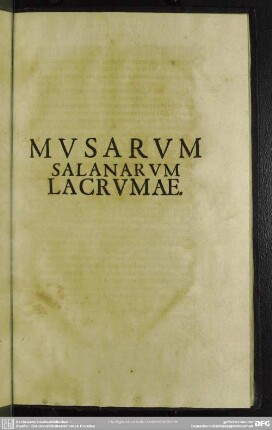 Musarum Salanarum Lacrumae