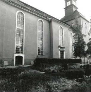 Striegistal-Pappendorf. Pfarrkirchw St. Wenzel (1772, 1839 Neubau; C. F. Uhlig). Ansicht (Teilansicht) von Norden