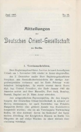 Mitteilungen der Deutschen Orient-Gesellschaft