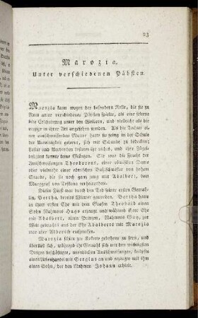 Marozia. Unter verschiedenen Päbsten.