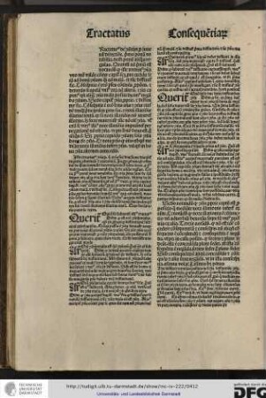 Iste est tractatus consequentiarum, qui prima sui divisione dividitur in partem prohemialem et executivam.