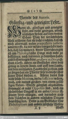 Vorrede des Autoris