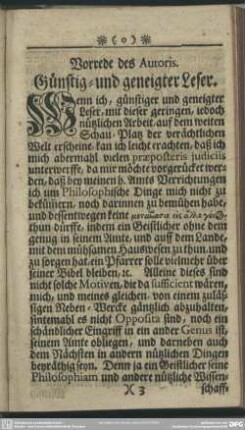 Vorrede des Autoris