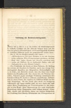 Verletzung der Berufsverschwiegenheit.
