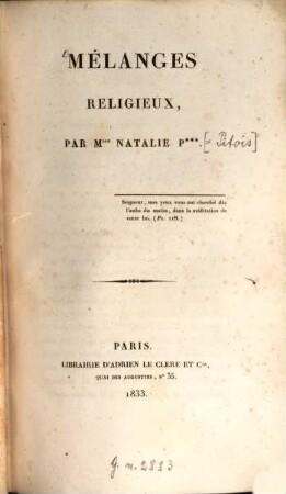 Mélanges religieux