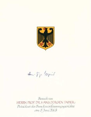Prof. Dr. Hans-Jürgen Papier, Präsident des Bundesverfassungsgerichts