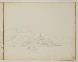 Landschaft am Wasser mit Kirche
