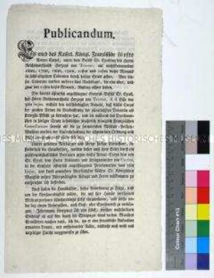 Bekanntmachung des Rates zu Dresden betreffend den Durchmarsch des fünften Armee-Corps