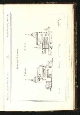 Tafel 57: Entwurf zu einem Restaurant "Burghalde": Westfassade, Nordfassade