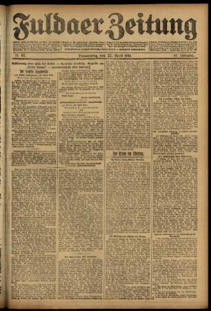 Ausgabe vom Donnerstag, den 27. April 1916.