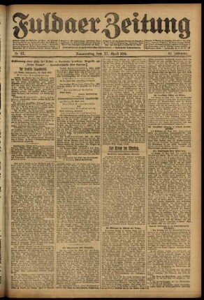 Ausgabe vom Donnerstag, den 27. April 1916.