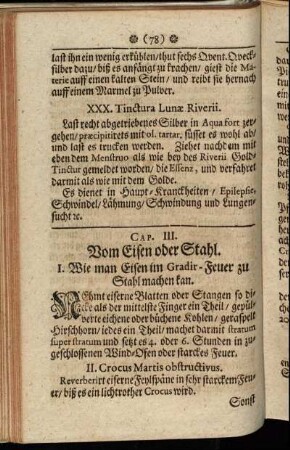Cap. III. Vom Eisen oder Stahl.