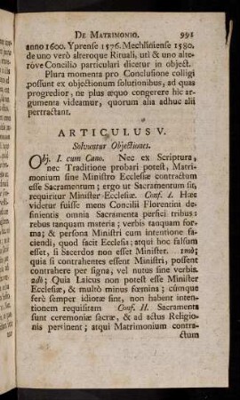 991-1024, Articulus V. Solvuntur Objectiones.