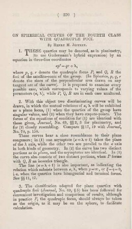 On spherical curves of the fourth class with quadruple foci.
