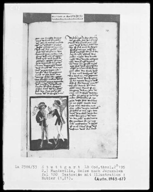 Jacob von Teramo, Belial und Johannes von Mandeville, Reise nach Jerusalem — Jean de Mandeville, Die Reise nach Jerusalem — Nubier, Folio 120recto
