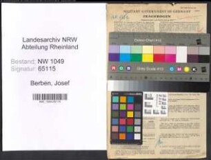 Entnazifizierung Josef Berben , geb. 14.03.1904 (Elektrotechniker)