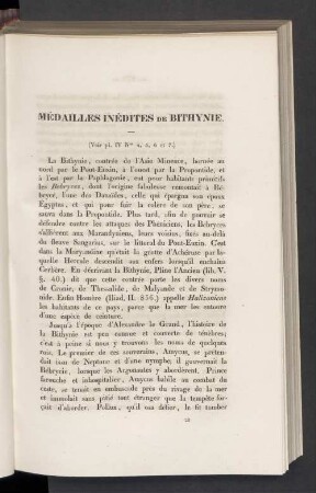 Médailles inédites de Bithynie