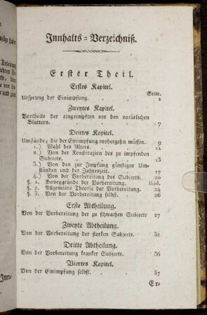 Innhalts-Verzeichniß.