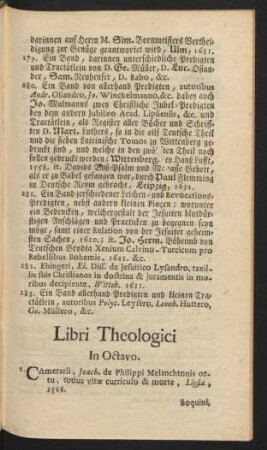 Libri Theologici In Octavo