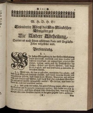 Die Andere Abtheilung, Darinn es nach seinen erlittenen Fatis und Unglücks-Fällen vorgestellet wird.