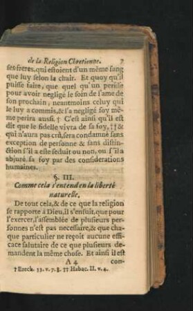 § III. Comme cela s'entend en la liberte naturelle.