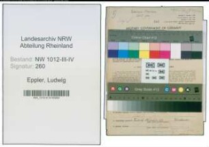 Entnazifizierung Ludwig Eppler , geb. 18.05.1904 (Arbeiter)