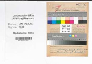Entnazifizierung Hans Opderbecke, geb. 03.06.1889 (Landgerichtsdirektor)