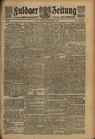 Zweite Ausgabe vom Mittwoch, den 20. Oktober 1909.