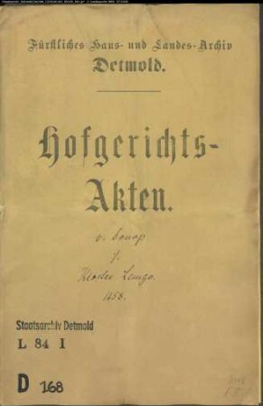 von Donop, Philipp gegen Konventualen zu Lemgo - Schuldforderung