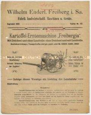 Kartoffel-Erntemaschine "Freibergia"