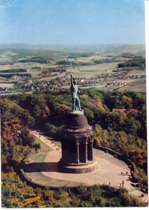 Luftaufnahmen - Hermannsdenkmal. Detmold. Hiddesen. Papierabzug