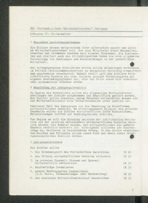 Lehrgang 01: Wirtschaften