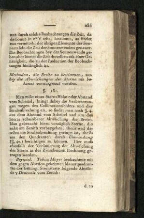 Methoden, die Breite zu bestimmen, welche die Abweichungen der Sterne als bekannt voraussezen