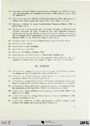 IV. Varia (Nr. 655-712)