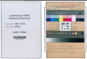 Entnazifizierung Oskar Loehr , geb. 25.01.1899 (Chemiker)
