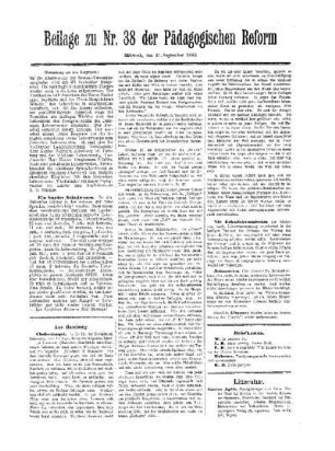 Mitteilungen : (Fortsetzung aus dem Hauptblatt) ; Beilage zu Nr. 38 der Pädagogischen Reform