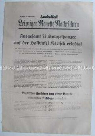 Sonderblatt der "Leipziger Neuesten Nachrichten" u.a. zum Kriegsverlauf auf der Krim