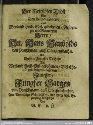 Der Betrübten Trost