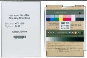 Entnazifizierung Emilie Weiser , geb. 05.04.1896 (Musiklehrerin)