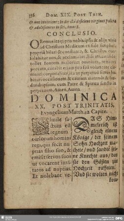 Dominica XX. Post Trinitatis, Evangelium Matth. 22. Capite